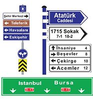 teksan trafik kategori kavşak içi yönlendirme levhası